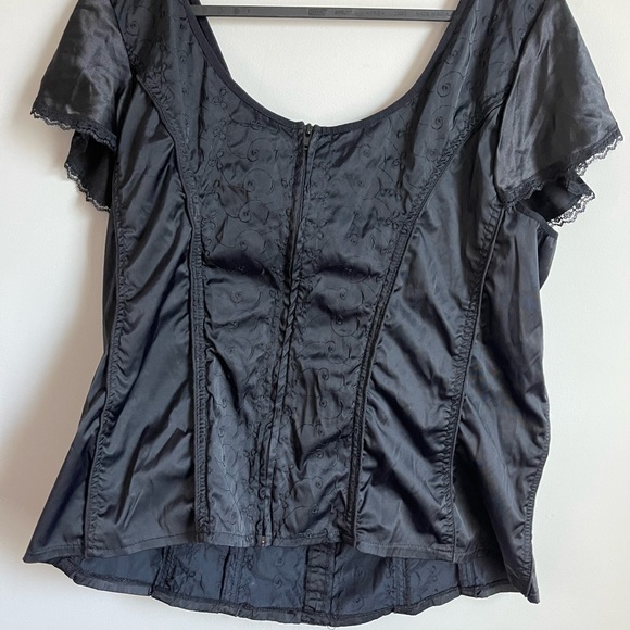 Vintage Tripp NYC Black Lace Corset Gothic Women’s 3X Steampunk Top Blouse Y2K - Picture 4 of 5